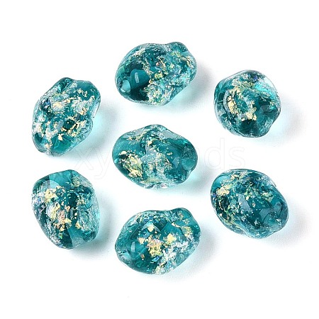 Handmade Foil Glass Beads Strands FOIL-N033-02C-1