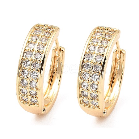 Brass Micro Pave Cubic Zirconia Hoop Earrings EJEW-D078-15KCG-1