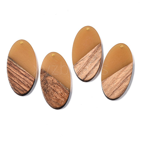 Resin & Walnut Wood Pendants X-RESI-S389-071A-A01-1