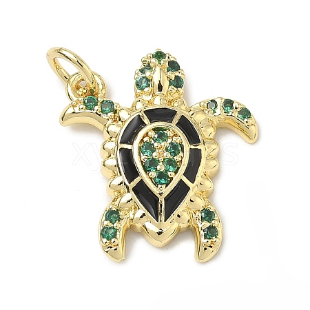 Brass Micro Pave Cubic Zirconia Pendants KK-H255-01A-G01-1