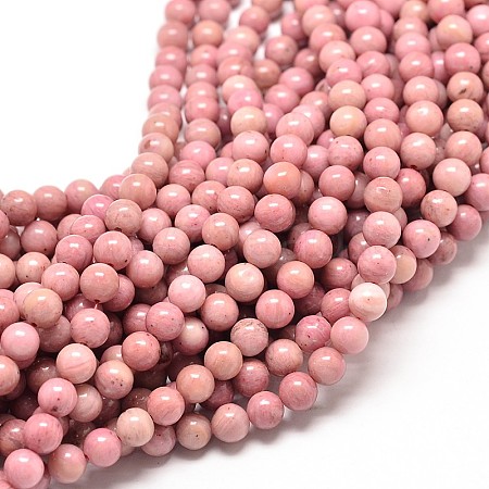 Natural Rhodonite Round Bead Strands G-P072-38-6mm-1