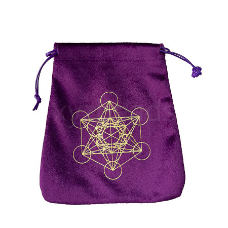 Velvet Tarot Cards Storage Drawstring Bags ZODI-PW0002-03A-02-1