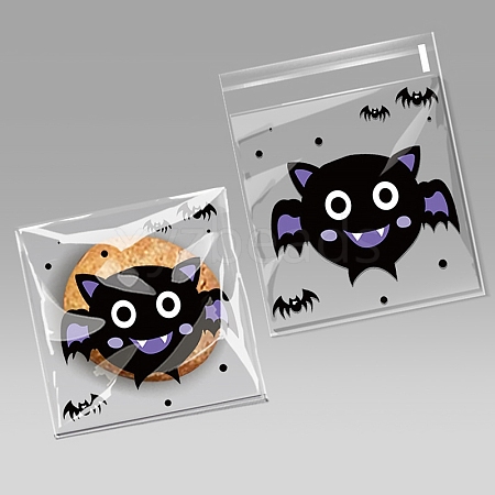 Halloween Theme Self-adhesive Plastic Bakeware Bag PW-WGE1FD4-03-1