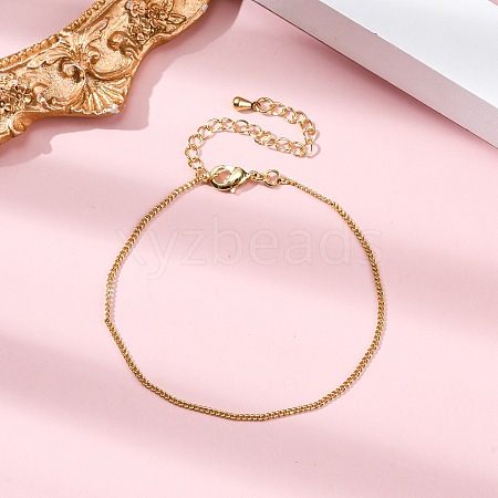 Adjustable Rack Plating Brass Curb Chain Bracelets for Women BJEW-G735-18G-1