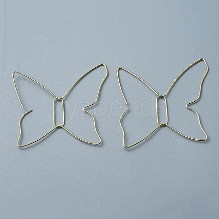 Special Iron Hollow Out Butterfly Dangle Earrings EJEW-WH0011-18G-1