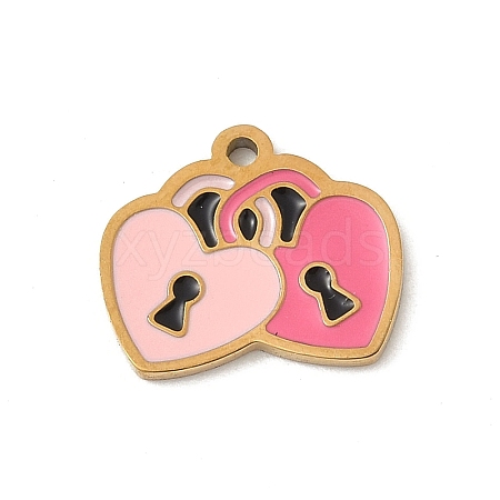 304 Stainless Steel Enamel Charms STAS-P388-19L-G-1