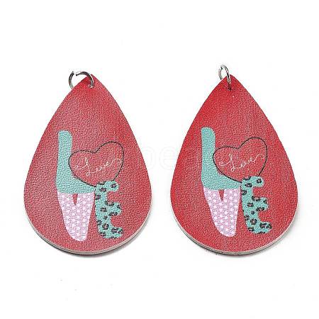 PU Leather Big Pendants FIND-R050-03B-1