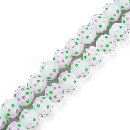 Handmade Bumpy Lampwork Beads Strands LAMP-F032-07A-1