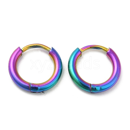 Ion Plating(IP) Titanium Alloy Huggie Hoop Earrings for Women EJEW-A100-01C-RC-1