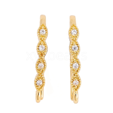 Rack Plating Brass Cubic Zirconia Earring Hooks KK-S374-05G-03-1