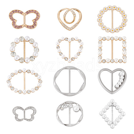 12Pcs 12 Styles Alloy Buckles AJEW-TA0003-44-1