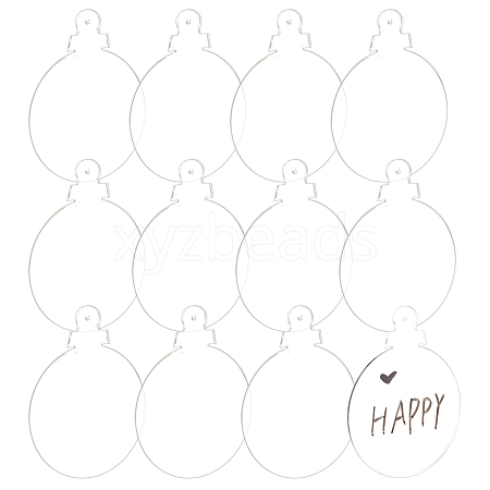 Transparent Acrylic Disc Pendants TACR-NB0001-07C-1