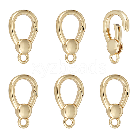 6Pcs Brass Spring Gate Rings KK-PH0012-70-1