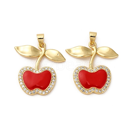 Brass Micro Pave Cubic Zirconia Pendants KK-D390-18G-01-1