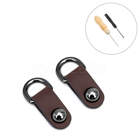 Alloy & PU Leather Suspension Clasps PW-WG1410A-09-1