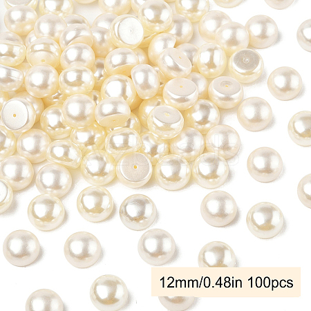 100Pcs ABS Plastic Imitation Pearl Beads OACR-YW0002-46A-1