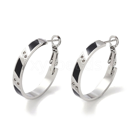 304 Stainless Steel Rhinestone Hoop Earrings for Women EJEW-L283-051P-01-1