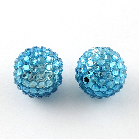 Transparent Resin Rhinestone Graduated Beads RESI-S314-12x14-02-1