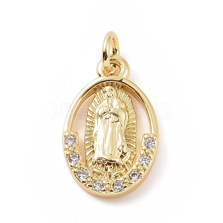 Brass Micro Pave Cubic Zirconia Pendants KK-C012-10G-1