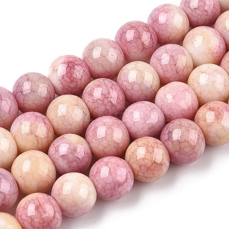 Ombre Effect Dyed Crackle Glass Beads X1-GLAA-T031-10mm-01O-1