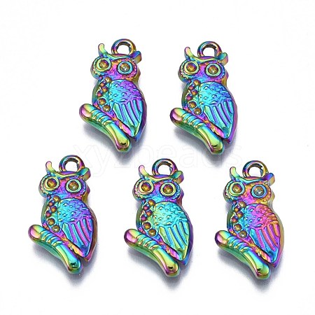 Rainbow Color 304 Stainless Steel Pendant Rhinestone Settings STAS-S119-073-1