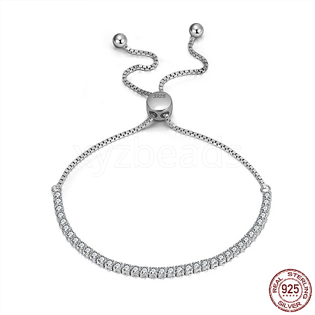 Clear Cubic Zirconia Tennis Bracelet BJEW-I314-001P-1