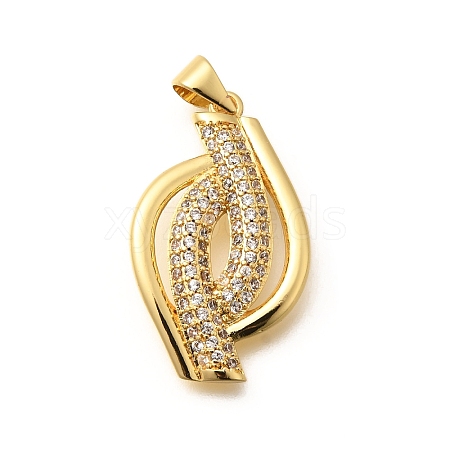 Rack Plating Brass Micro Pave Cubic Zirconia Pendants KK-L226-023G-1