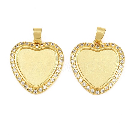 Brass Micro Pave Cubic Zirconia Pendant Cabochon Settings KK-CBA6A75-50A-G-1