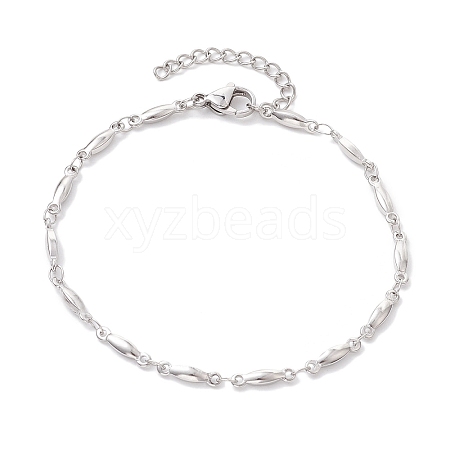 Non-Tarnish 304 Stainless Steel Bar Link Chain Bracelets for Women BJEW-JB10589-02-1