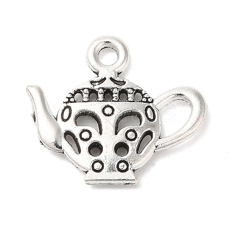 Teapot Tibetan Style Zinc Alloy Charms TIBEP-R334-179AS-RS-1