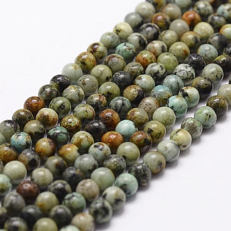 Natural African Turquoise(Jasper) Beads Strands LS-G-D840-90-10mm-1