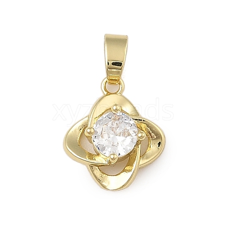 Brass Micro Pave Cubic Zirconia Pandents KK-U041-02G-02-1