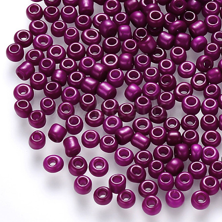 6/0 Baking Paint Glass Round Seed Beads SEED-S036-01C-10-1