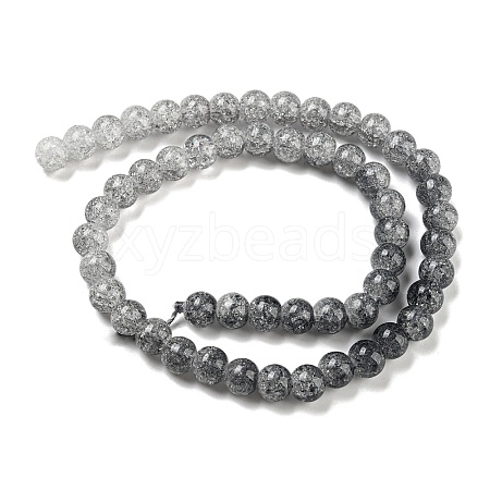Spray Painted Crackle Glass Beads Strands DGLA-C002-8mm-02-1