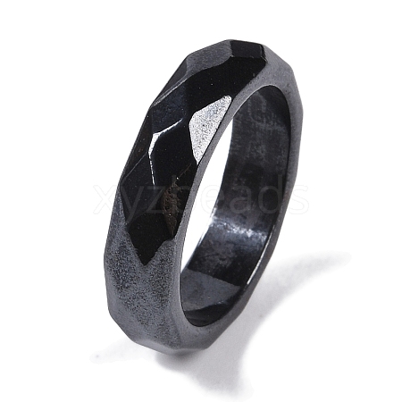 Magnetic Synthetic Hematite Finger Ring for Men Women RJEW-A047-01G-1