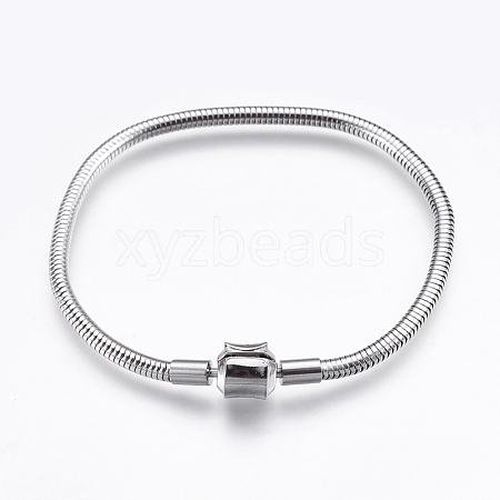 304 Stainless Steel European Style Bracelet Making X-STAS-E428-08B-P-1