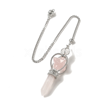 Natural Rose Quartz Dowsing Pendulums G-C095-01P-04-1