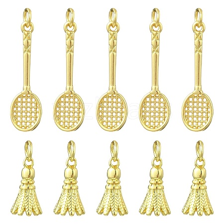 12Pcs 2 Styles Brass Pendants KK-CJ0004-49-1