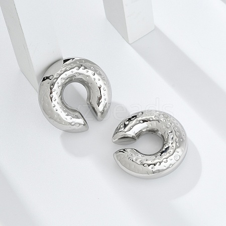 304 Stainless Steel C-Shaped Cuff Earrings for Women EJEW-M068-06P-1