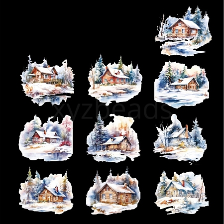 20Pcs Christmas PET Waterproof Self-Adhesive Stickers PW-WG31777-01-1