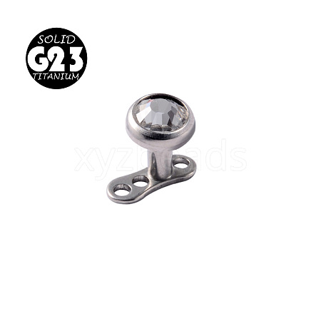 G23 Titanium Cubic Zirconia Dermal Anchor Base/Top for Women Men WG953A3-02-1