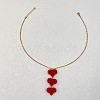 Iron Flocking 3 Red Heart Pendant Necklaces for Women FS-WG37646-01-4