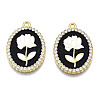 Rack Plating Alloy Enamel Pendants PALLOY-S132-337A-1