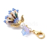 Handmade Glass Seed Beaded Angel Pendant Decorations HJEW-MZ00381-04-4
