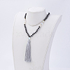 Nylon Tassel Pendant Necklaces NJEW-JN02062-4