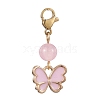5Pcs 5 Colors Butterfly Alloy Enamel Pendant Decorations HJEW-JM01776-S-2