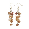 Natural Red Aventurine Chips Dangle Earrings EJEW-JE05266-06-1