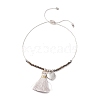 Polyester Tassel & Heart Charm Slider Bracelets for Women STAS-P302-13P-1