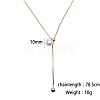 Imitation Pearl Ball & Stainless Steel Lariat Women's Necklace GA0046-1-2