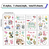 8 Sheets 8 Styles PVC Waterproof Wall Stickers DIY-WH0345-162-2